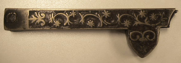 Ornately enameled brass fleam probably c.1790-1810