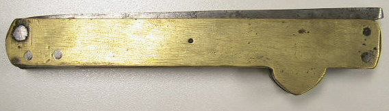 Unusual brass fleam, no makers mark present.